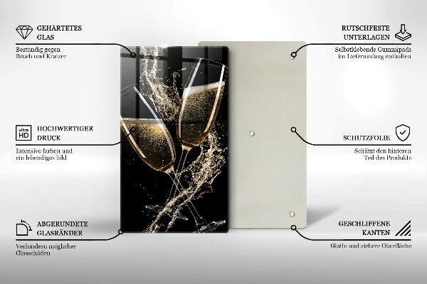 Glass worktop saver Champagne glasses