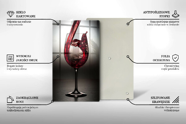 Cutting board Glass and red wine