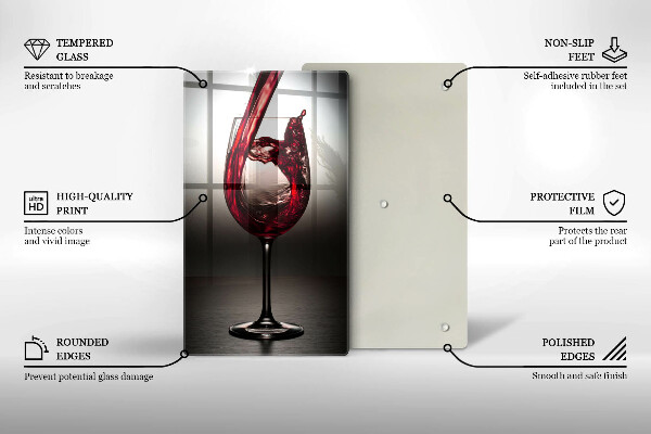 Cutting board Glass and red wine