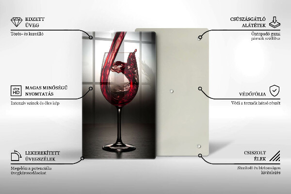 Cutting board Glass and red wine