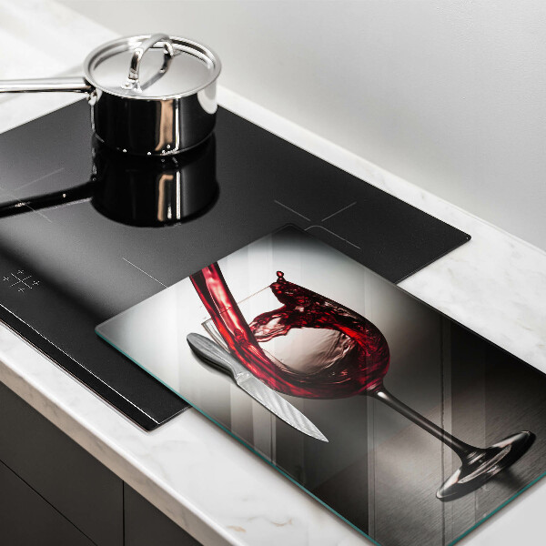 Cutting board Glass and red wine