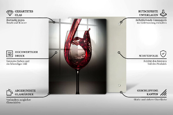 Cutting board Glass and red wine