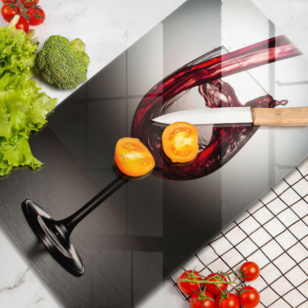 Cutting board Glass and red wine