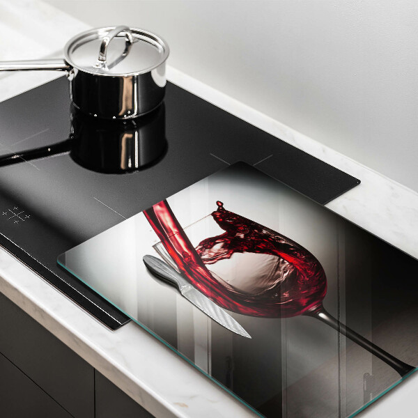 Cutting board Glass and red wine