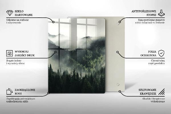 Glass worktop saver Land and fog landscape