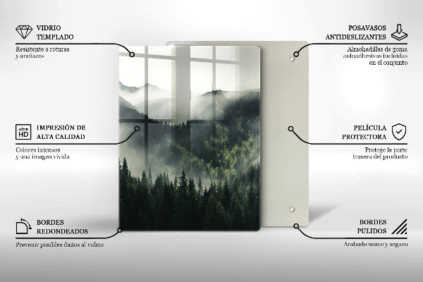 Glass worktop saver Land and fog landscape