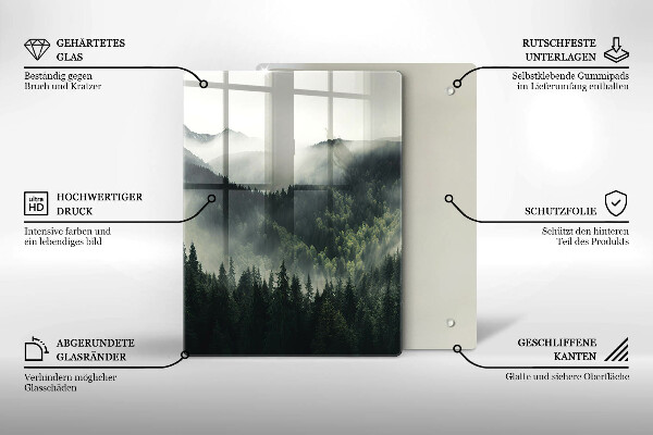 Glass worktop saver Land and fog landscape