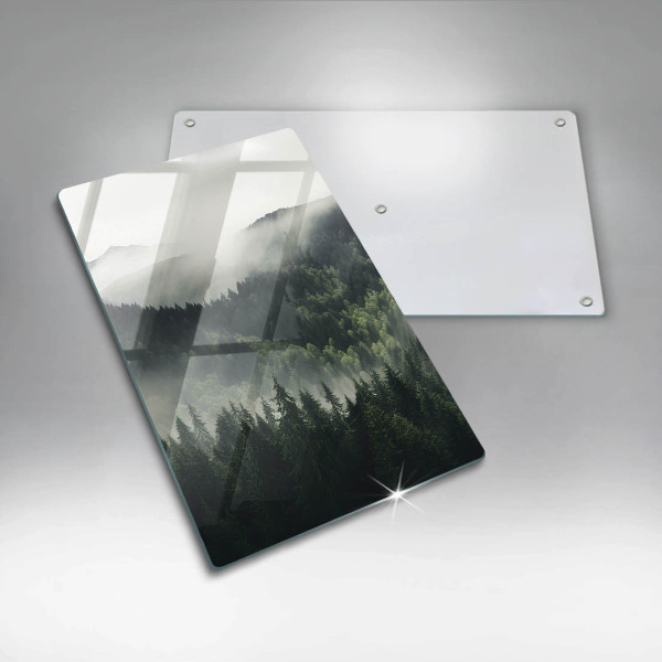 Glass worktop saver Land and fog landscape