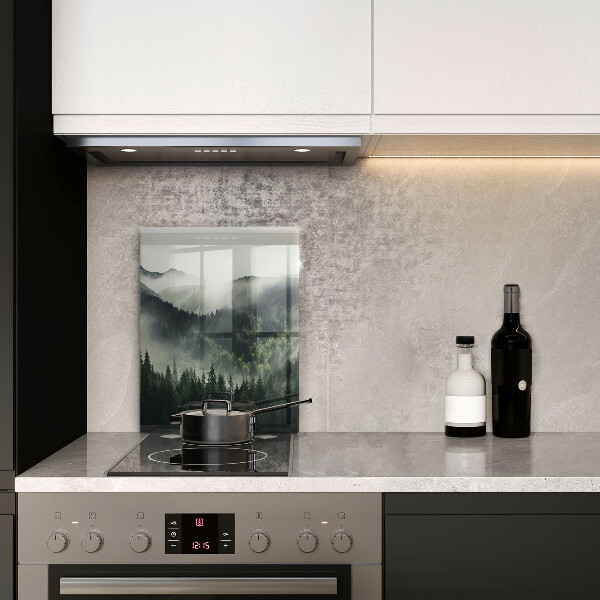 Glass worktop saver Land and fog landscape