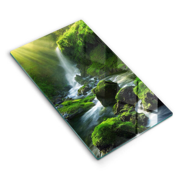 Glass worktop saver Waterfall in the jungle