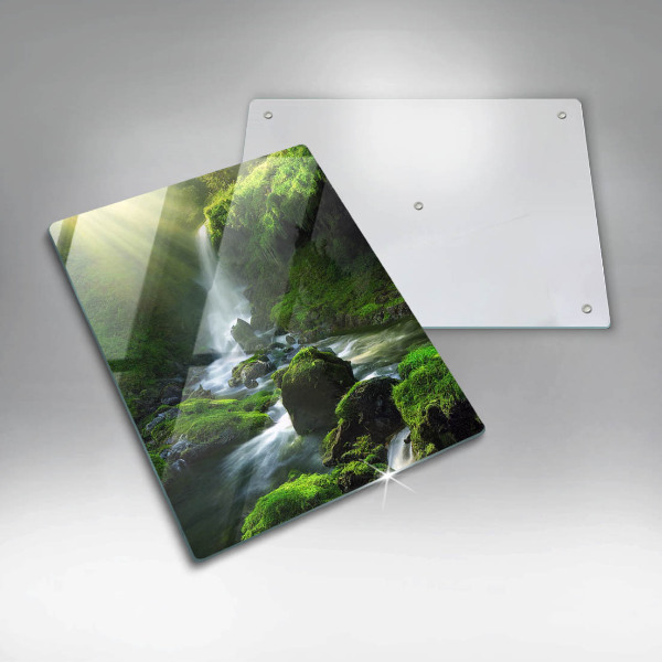 Glass worktop saver Waterfall in the jungle