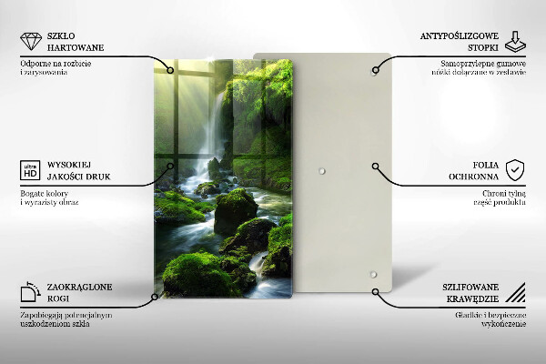 Glass worktop saver Waterfall in the jungle