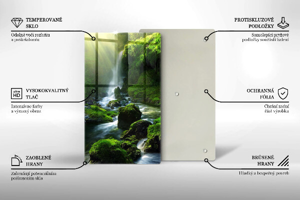 Glass worktop saver Waterfall in the jungle