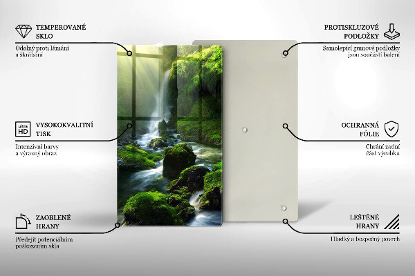 Glass worktop saver Waterfall in the jungle