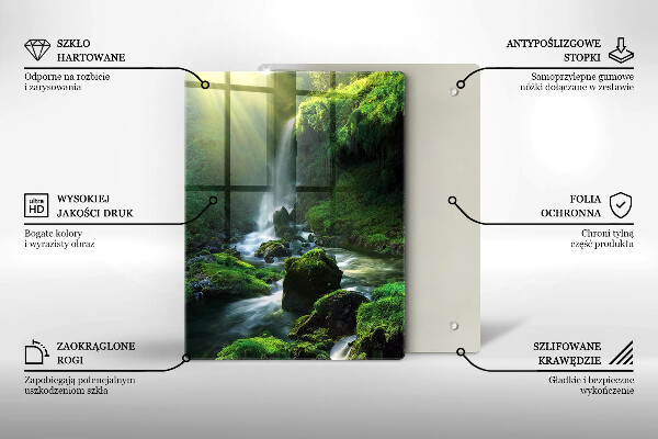 Glass worktop saver Waterfall in the jungle