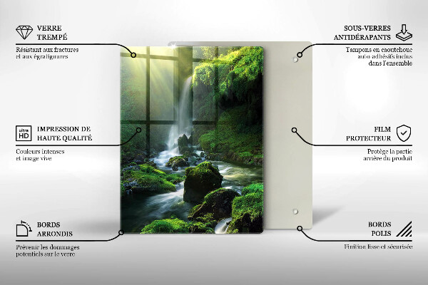 Glass worktop saver Waterfall in the jungle