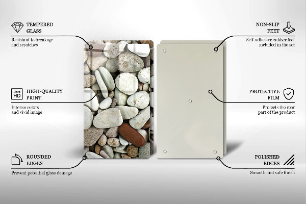 Chopping board Background small stones