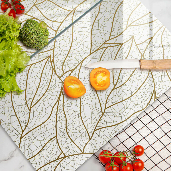 Chopping board Line-art leaves pattern
