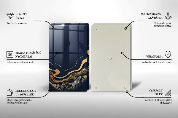 Chopping board Abstraction golden lines