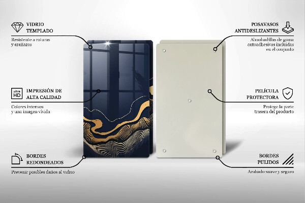 Chopping board Abstraction golden lines