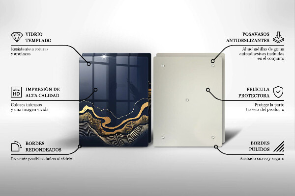 Chopping board Abstraction golden lines