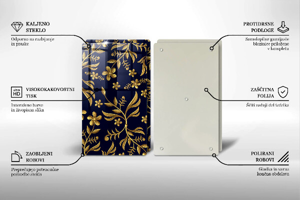 Chopping board The golden motif of flowers