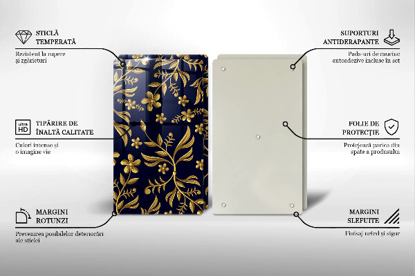 Chopping board The golden motif of flowers