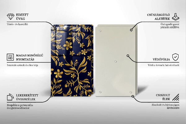 Chopping board The golden motif of flowers