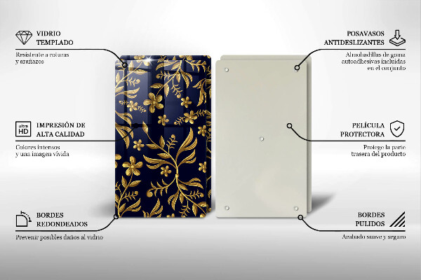 Chopping board The golden motif of flowers