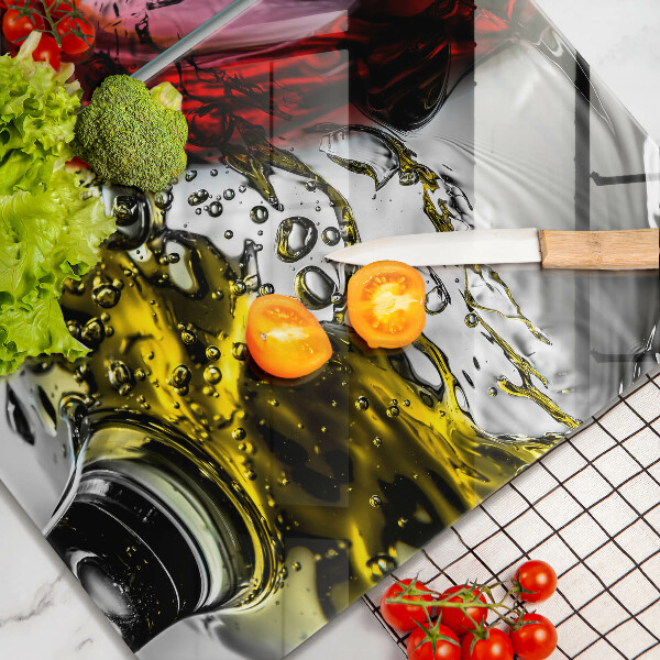 Chopping board Wine glasses