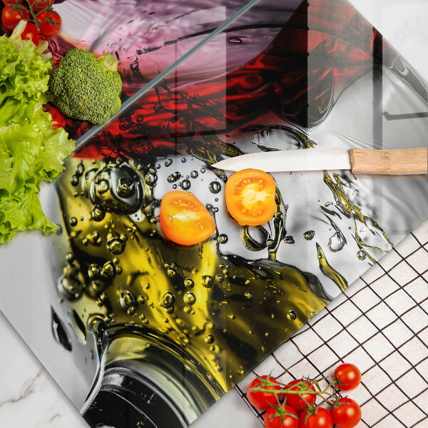 Chopping board Wine glasses