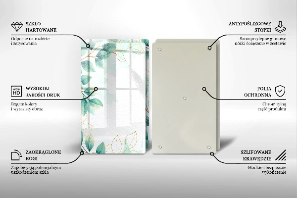 Chopping board Painted leaves