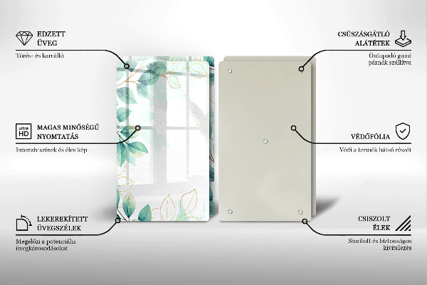 Chopping board Painted leaves