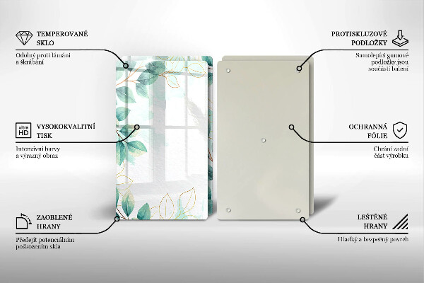 Chopping board Painted leaves