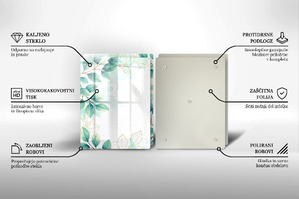 Chopping board Painted leaves