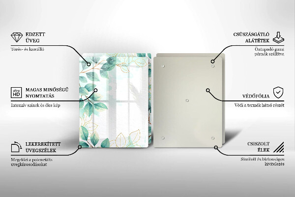 Chopping board Painted leaves