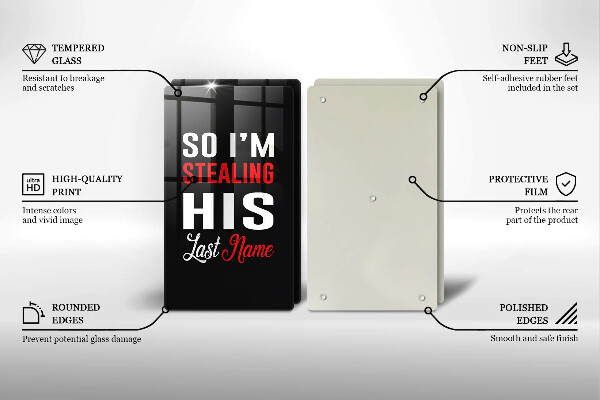 Chopping board Inscription, sentence, pattern