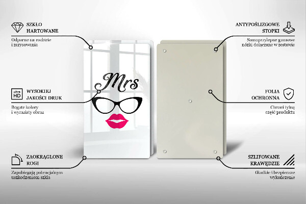 Chopping board Mrs. Mr. - inscription, sentence