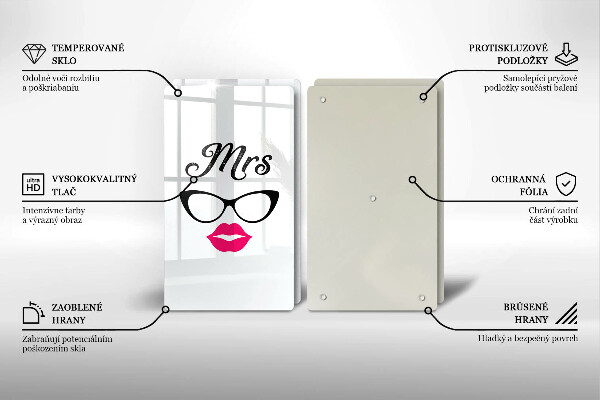 Chopping board Mrs. Mr. - inscription, sentence