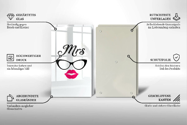 Chopping board Mrs. Mr. - inscription, sentence