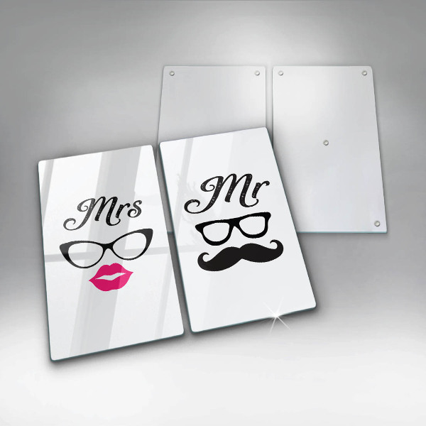 Chopping board Mrs. Mr. - inscription, sentence