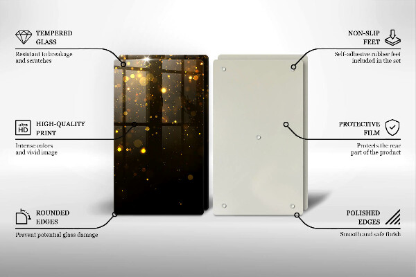 Chopping board Golden glitter