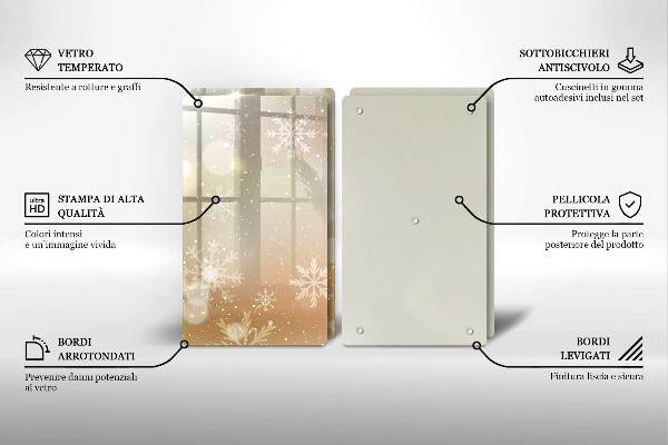 Chopping board Snowflakes