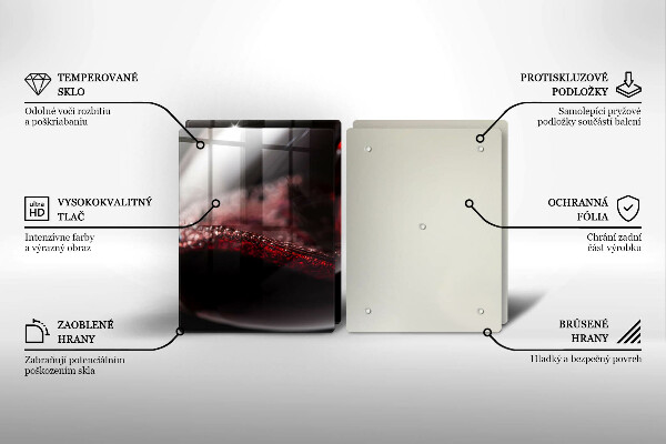 Chopping board Red wine glass