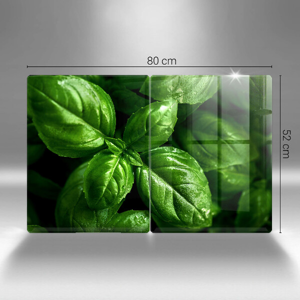 Chopping board Basil leaves