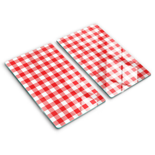 Chopping board Red white grille