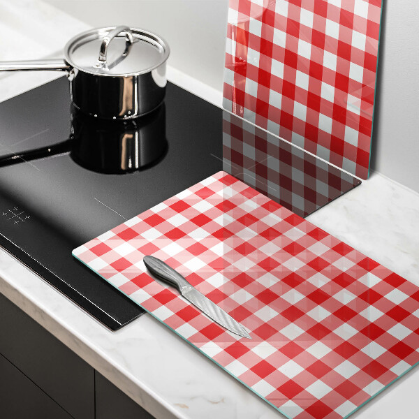 Chopping board Red white grille