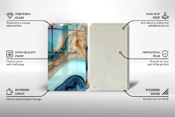 Worktop protector Multicolored marble