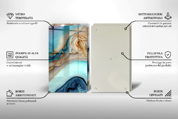 Worktop protector Multicolored marble