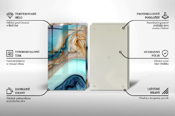 Worktop protector Multicolored marble